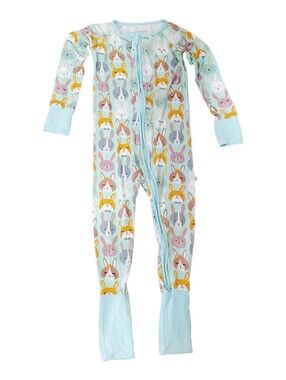 Little Sleepies Rad Rabbits Bamboo Convertible Zippy Sleepers Pajamas Size 3T
